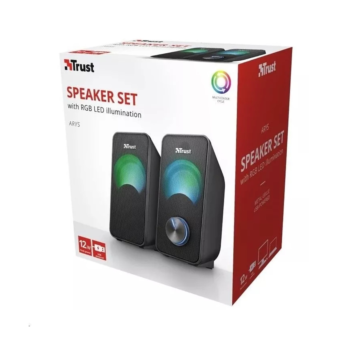 Parlantes Usb Trust Arys 12w Premium Led Rgb 23120 2