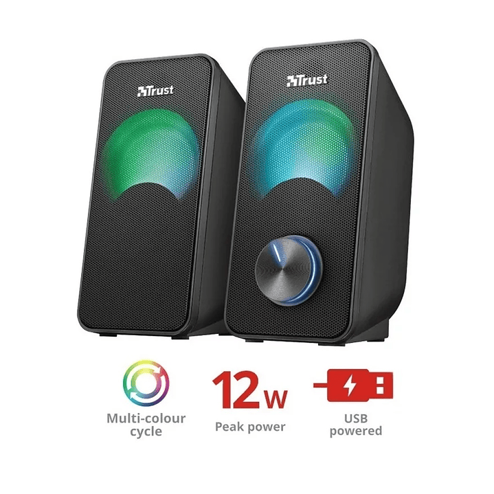 Parlantes Usb Trust Arys 12w Premium Led Rgb 23120 4