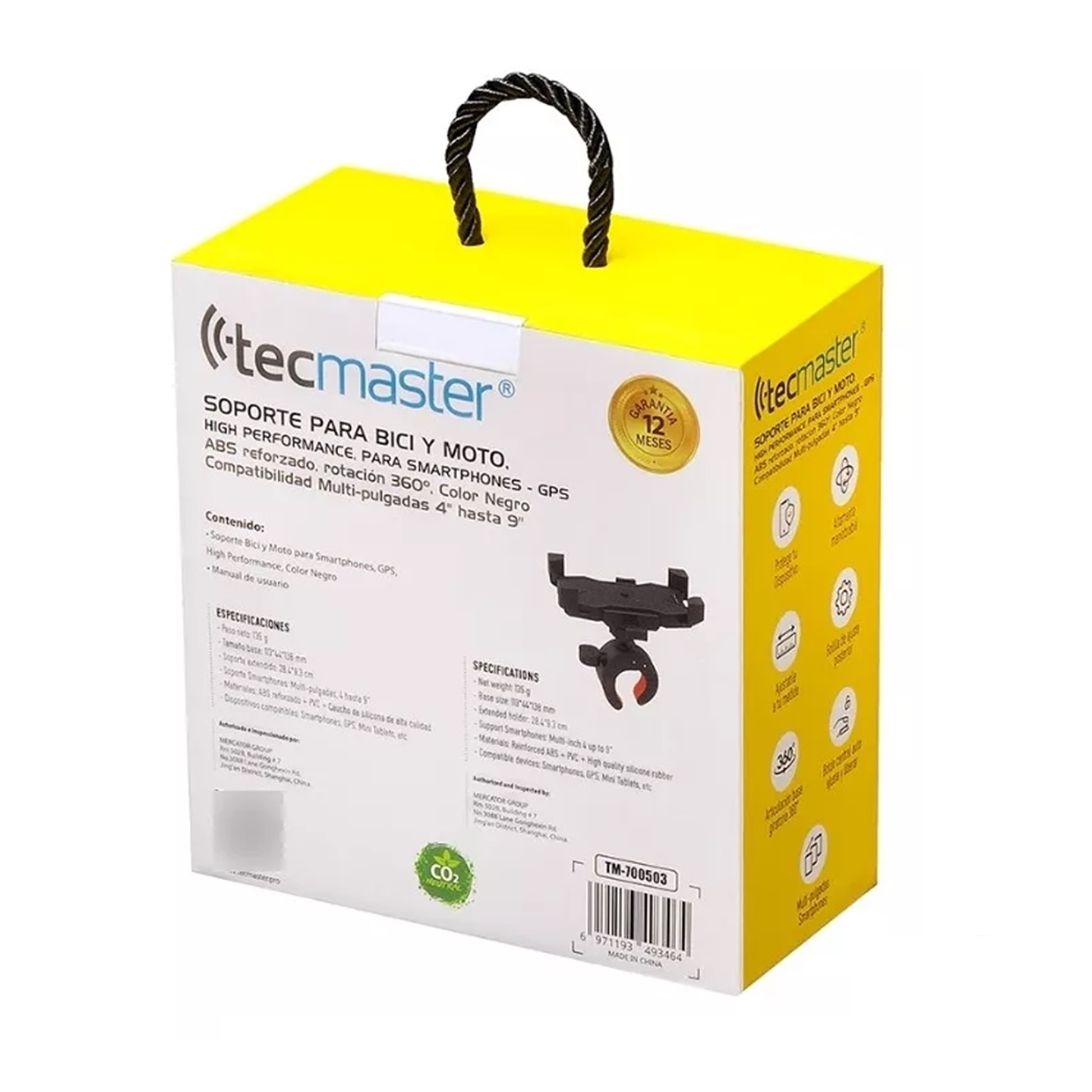 Soporte Bicicleta Y Moto Celular Rotación 360 Tecmaster 5