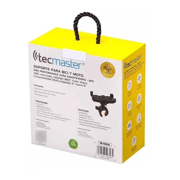 Soporte Bicicleta Y Moto Celular Rotación 360 Tecmaster 5