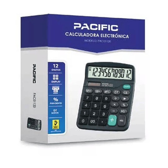 Calculadora Electrónica Pacific 12 Dígitos Pac01120