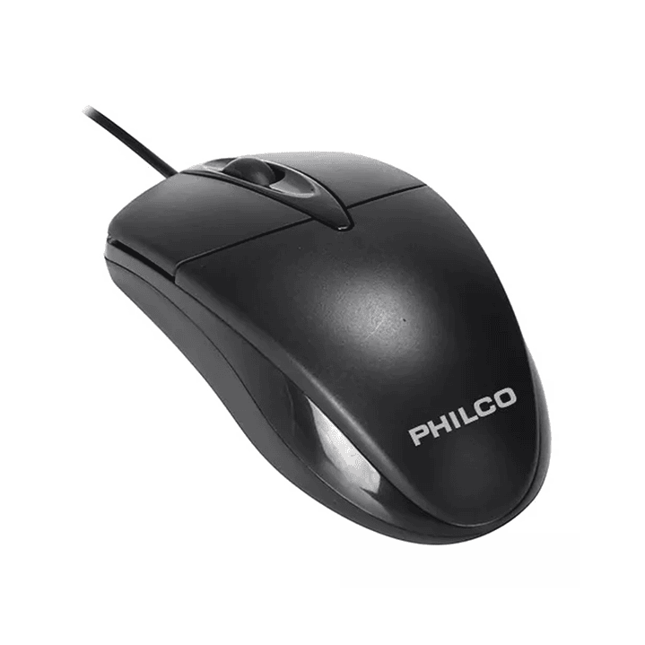 Mouse Óptico Ergonómico Usb Philco 110 Negro 1