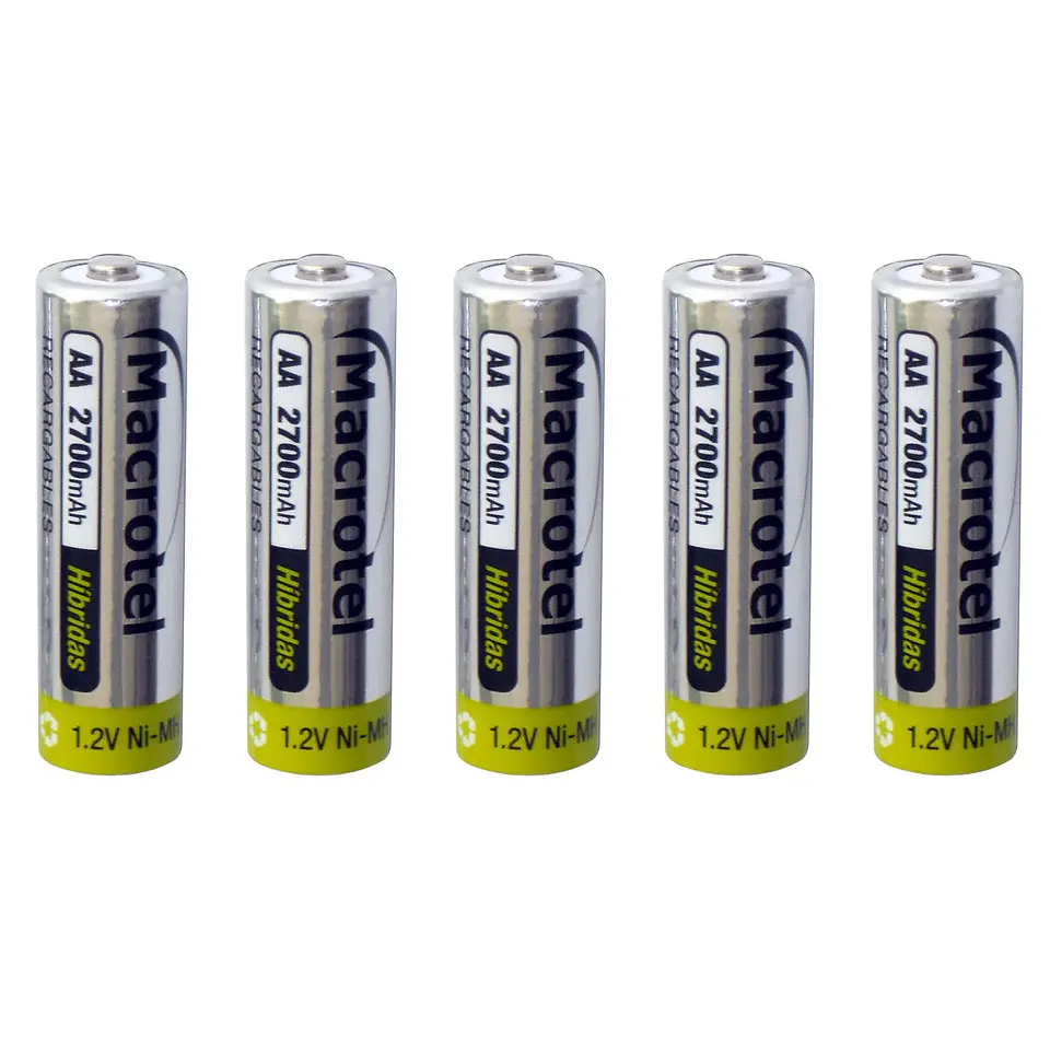 Pack 5 Pilas Recargables AA Macrotel 2700mha 2