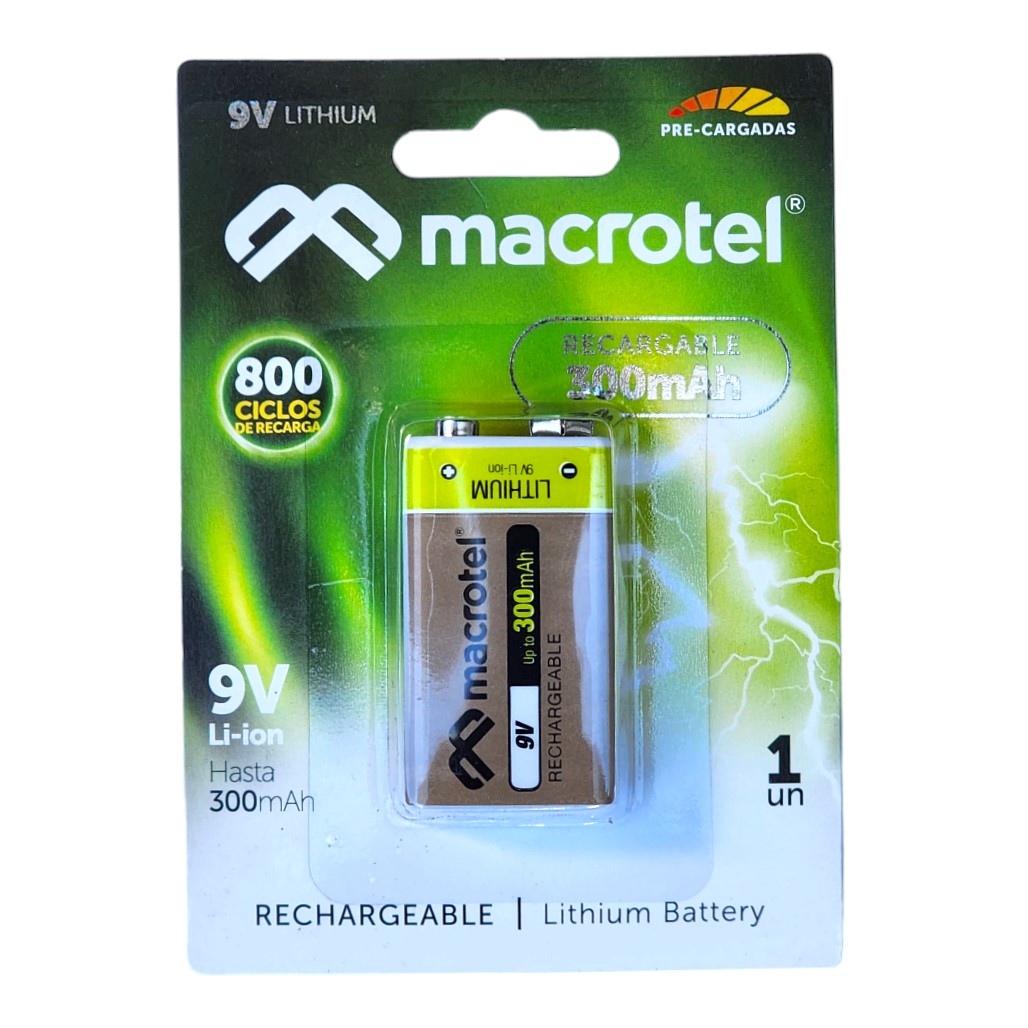 Bateria Recargable 9V 260MA Capacidad