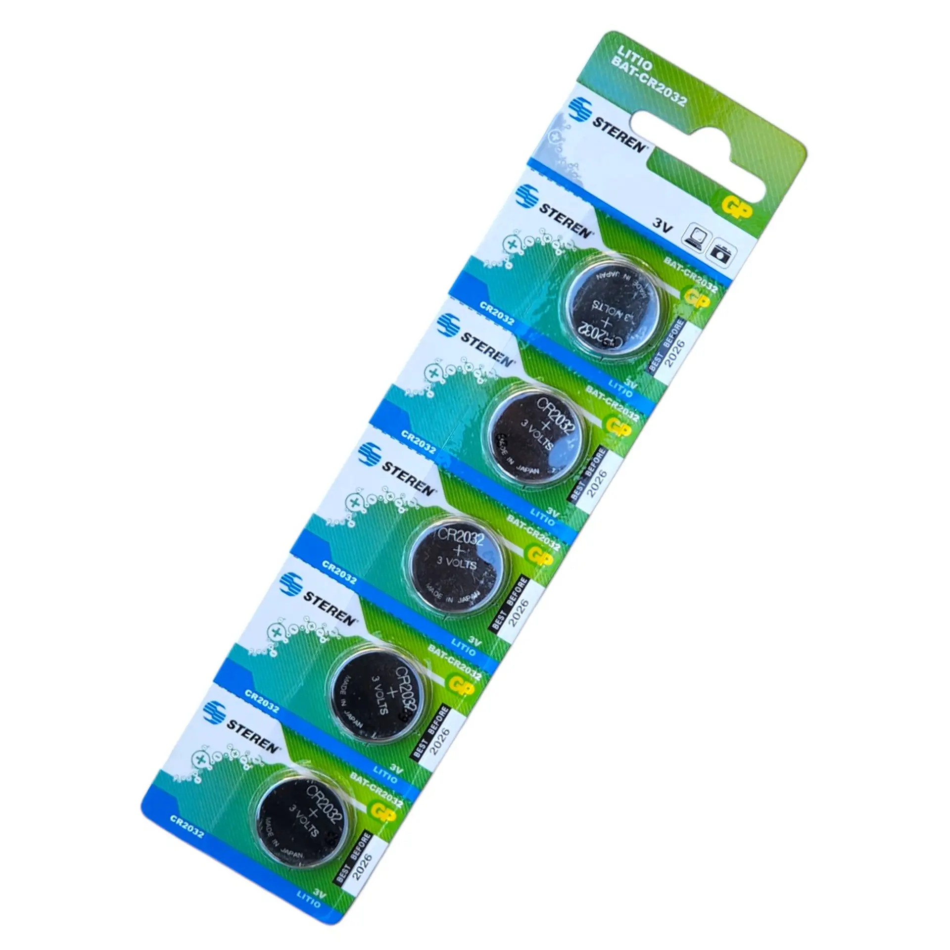 Pack 5 Pilas Cr2032 Tipo Botón Steren 2032 2