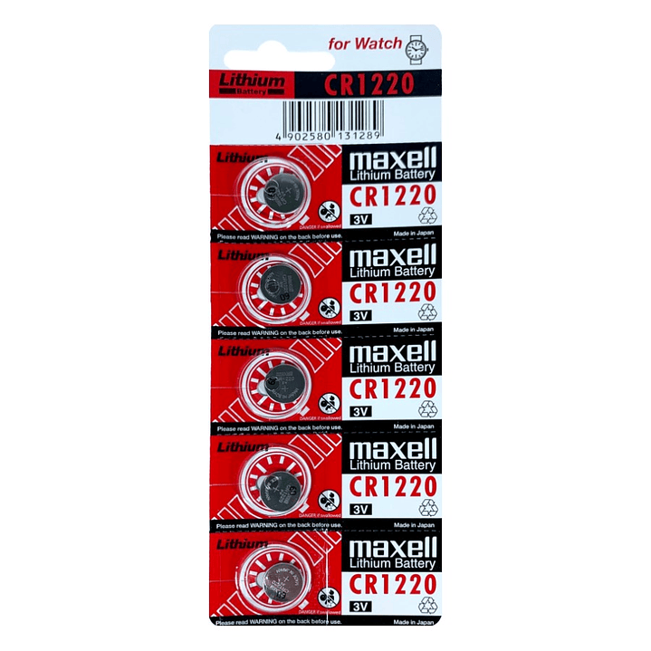 Pack 5 Pilas Maxell Botón Litio Cr1220 3V 1