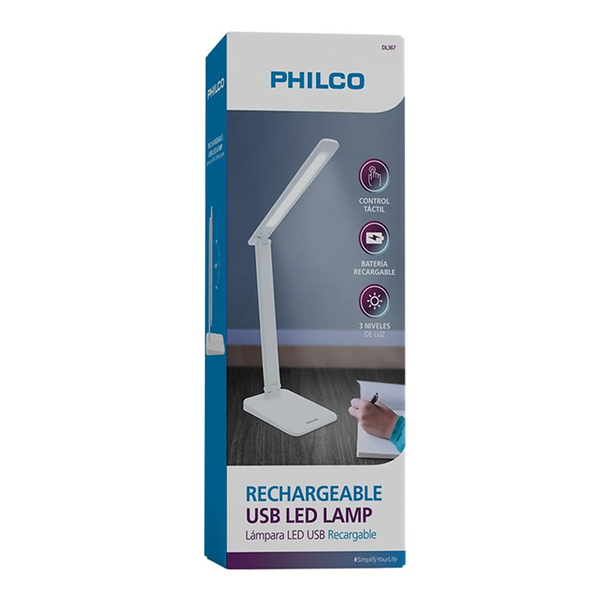 Lampara Led Escritorio Recargable Philco Dl367 2