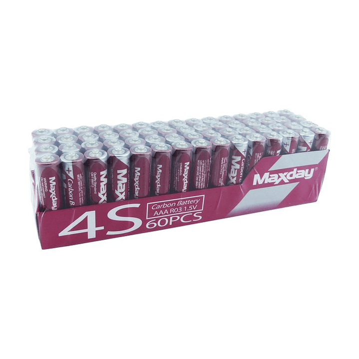 Pack 60 Pilas Maxday AAA Carbon Battery R03 1
