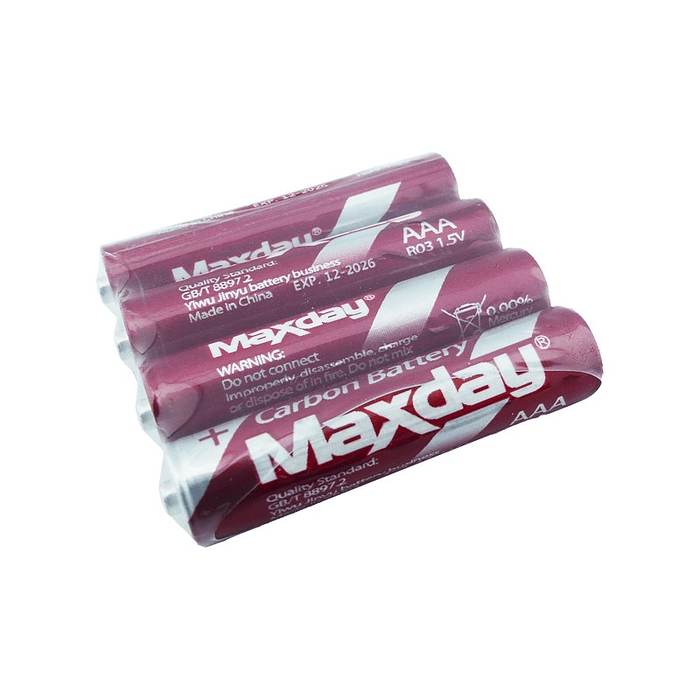 Pack 60 Pilas Maxday AAA Carbon Battery R03 2