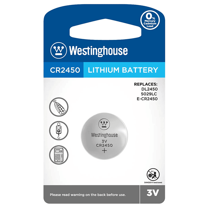 Pila De Lithium Westinghouse Cr2450 Unitaria 1
