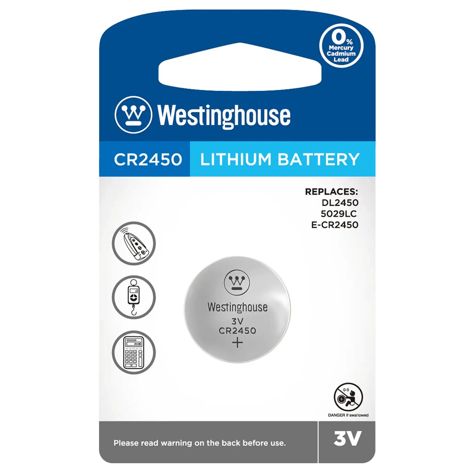 Pila De Lithium Westinghouse Cr2450 Unitaria 1