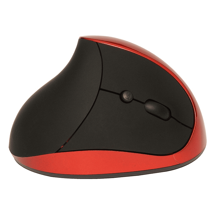 Mouse Ergonómico Tecmaster Inalámbrico Recargable Negro/Rojo 1