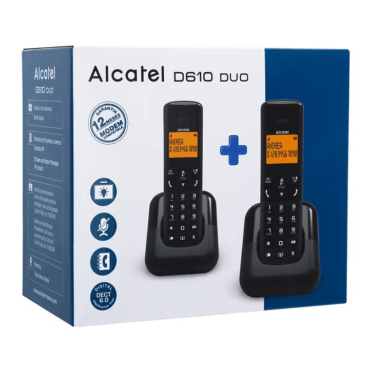 Pack 2 Teléfonos Inalámbricos Alcatel E610 Duo 5