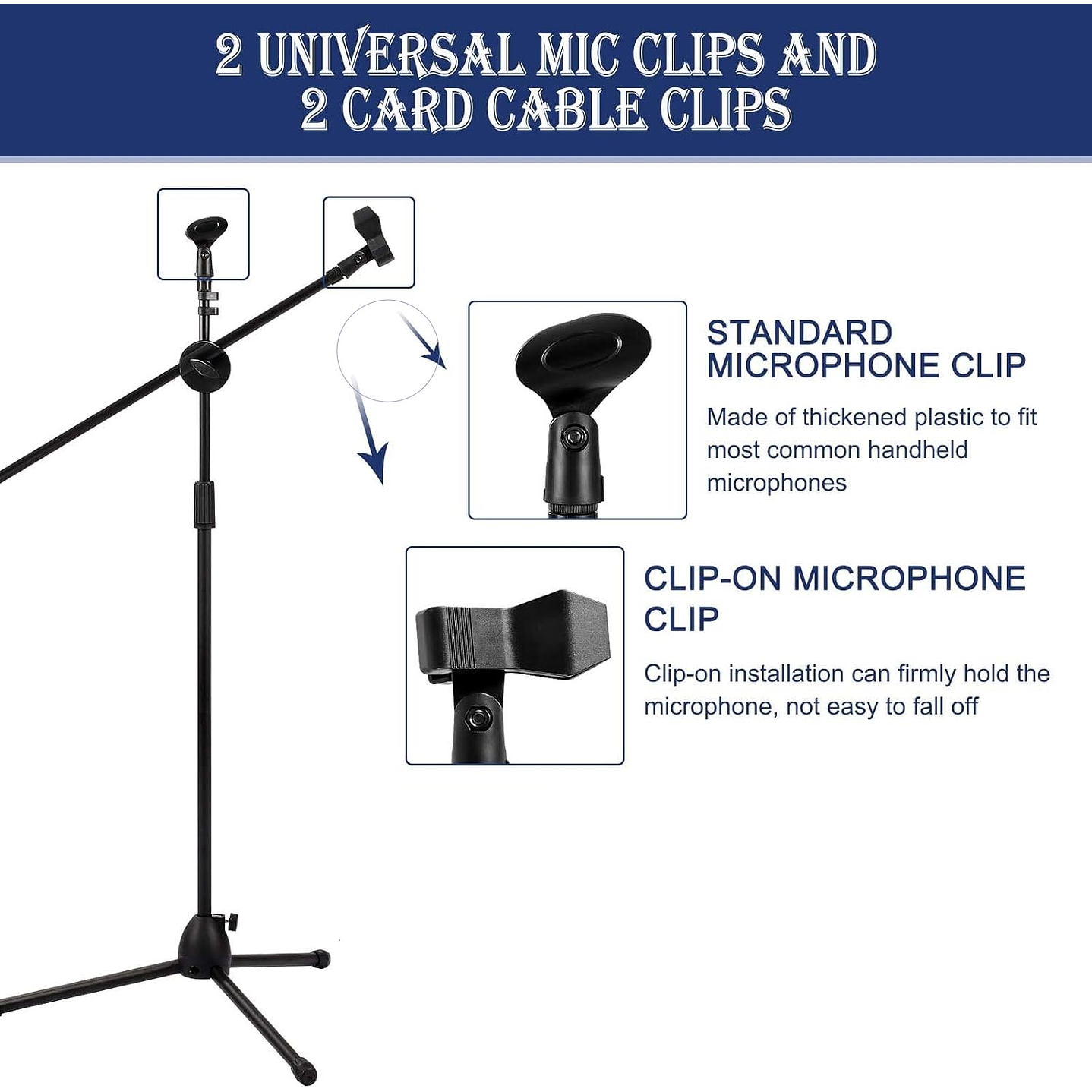 Atril Para Micrófono con Boom Metálico Doble Universal 2