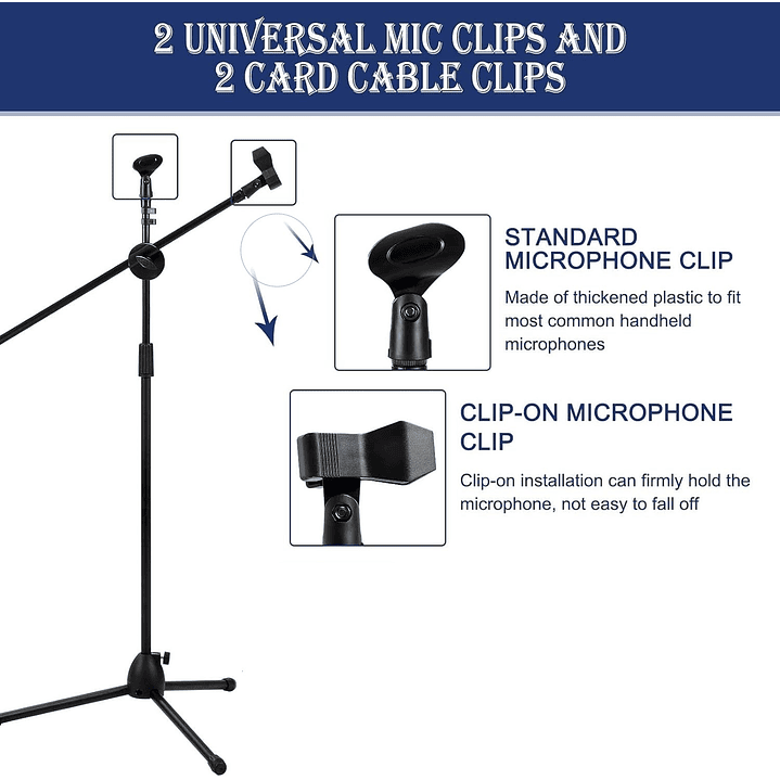 Atril Para Micrófono con Boom Metálico Doble Universal 2