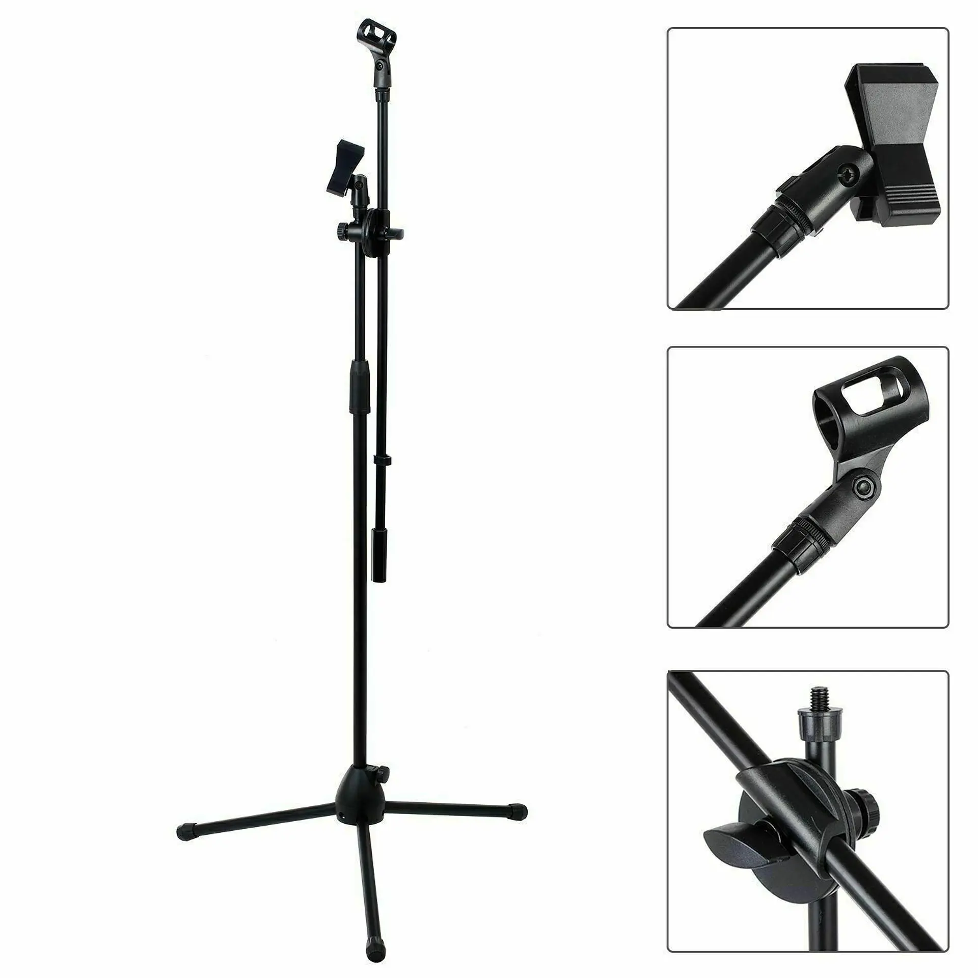 Atril Para Micrófono con Boom Metálico Doble Universal 3