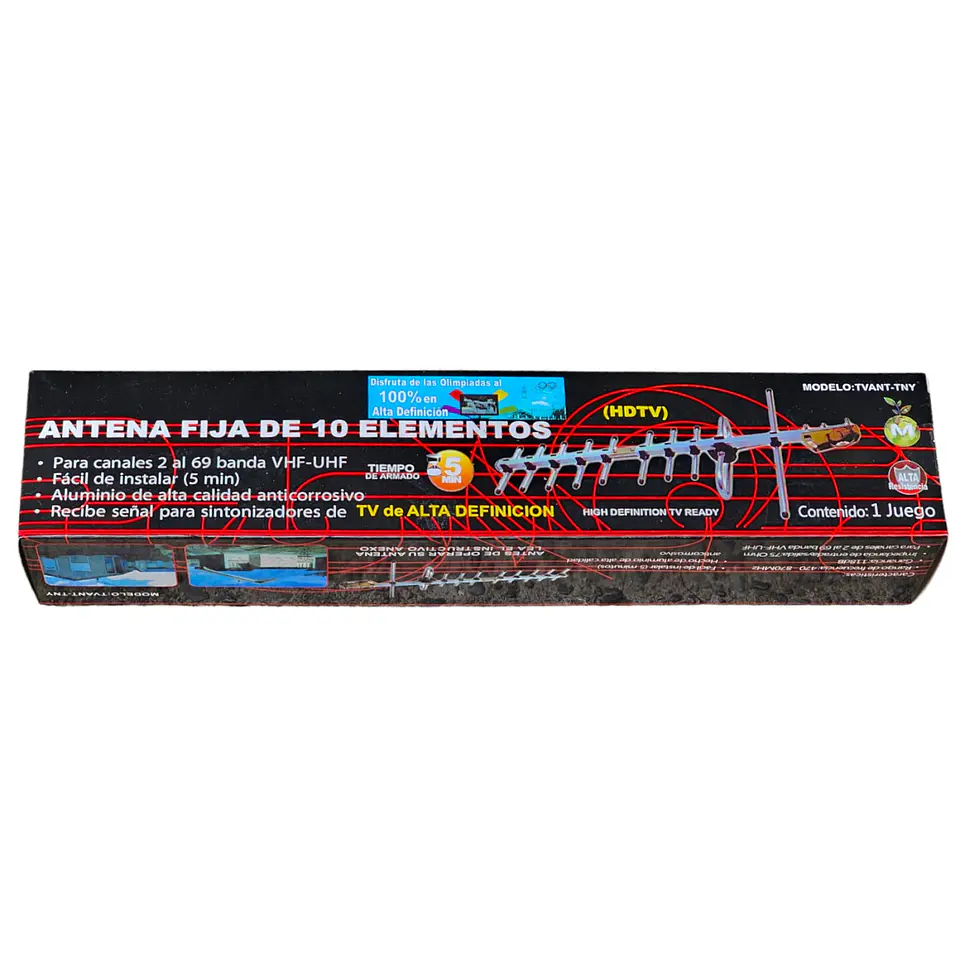 Antena TV HD Fija Exterior 10 Elementos Hdtv Master 3