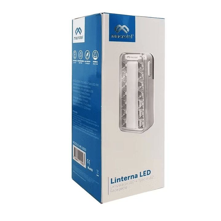 Foco Lampara Emergencia Macrotel 14 led + 1 Tubo led 5