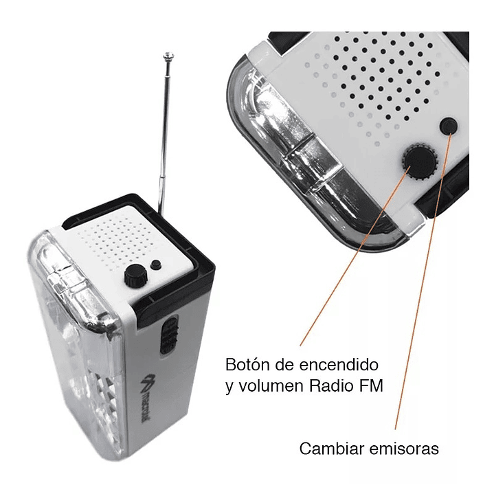 Foco Luz De Emergencia 24 Led Con Radio FM 3