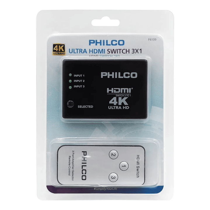 Switch Hdmi Philco 3x1 Con Control P4109 5