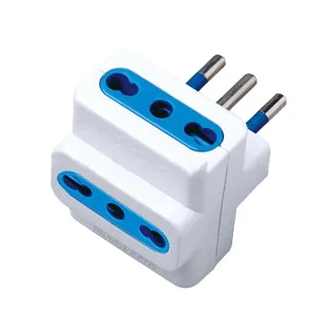 Enchufe Adaptador Triple Bipaso Macrotel 10/16 2500w