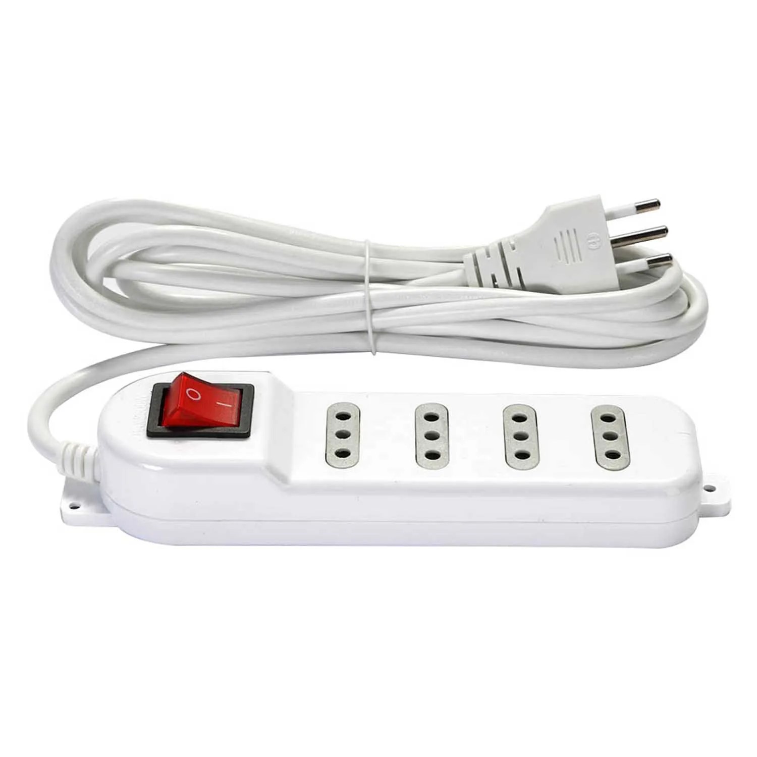 Alargador Electrico 3 Mts 4 Pos Blanco Switch