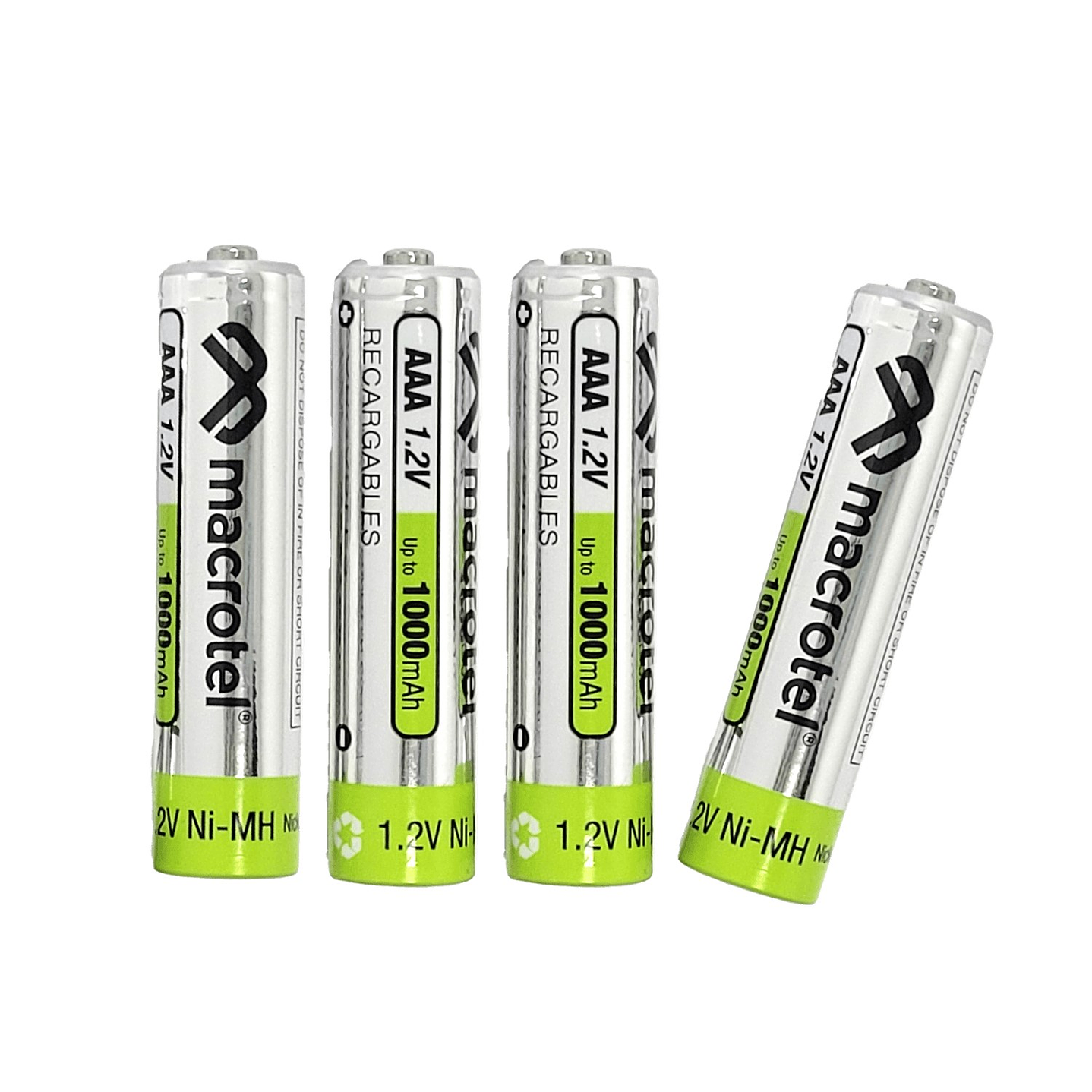 Pack 4 Pilas AAA Recargables Macrotel 1000mha MW-800 2