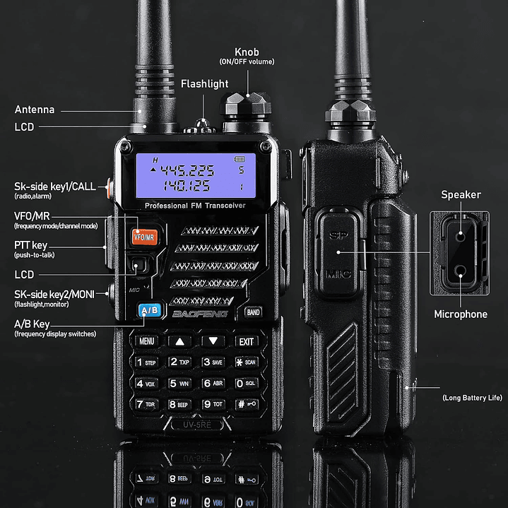 Radio Transmisor VOX Baofeng UV-5RE Negro 6