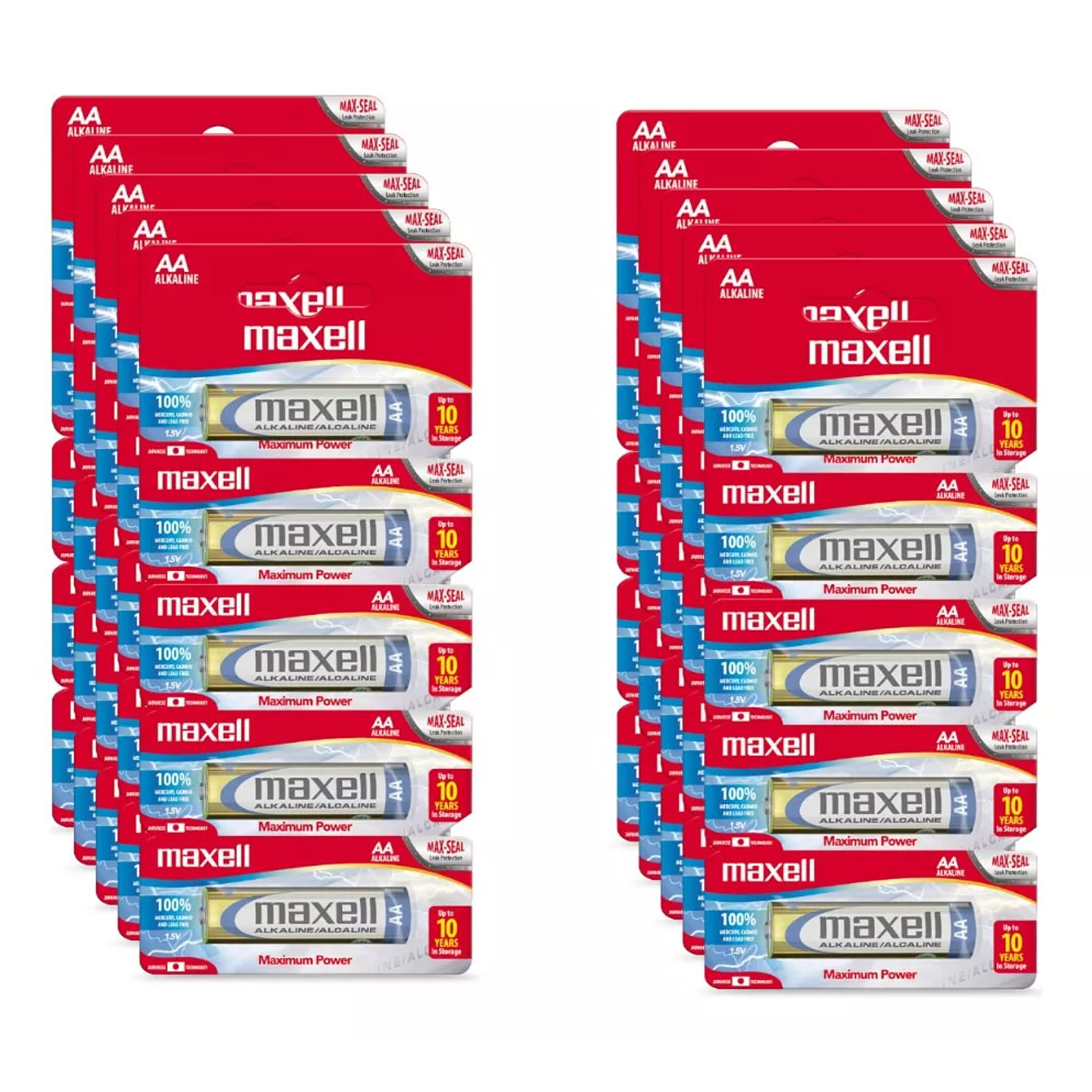 Pack 50 Pilas Alcalinas Aa Maxell Caja Doble A 1