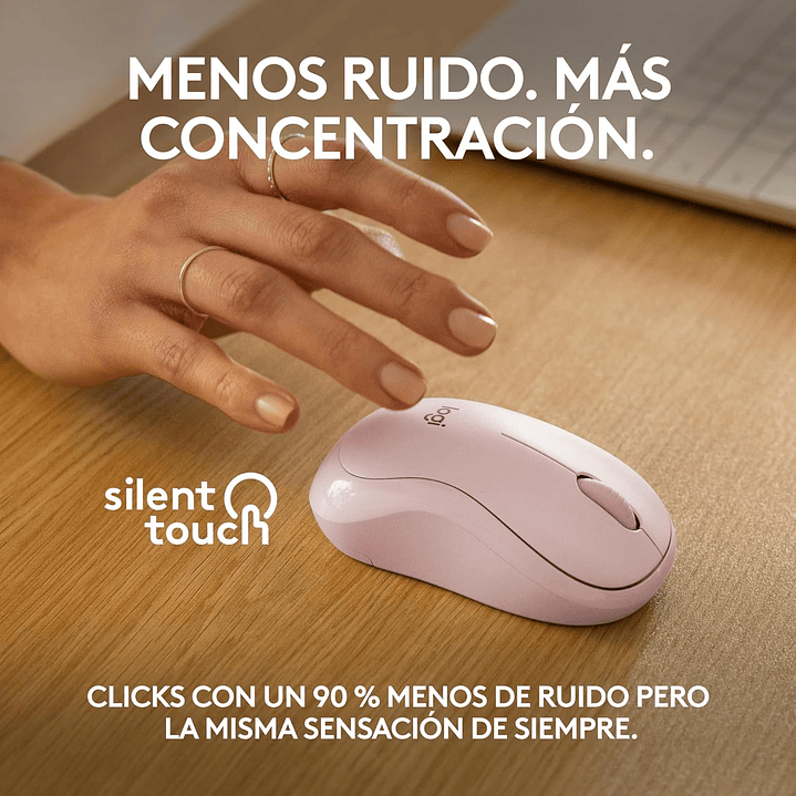 Mouse Bluetooth M240 Logitech Silent Rosado 5