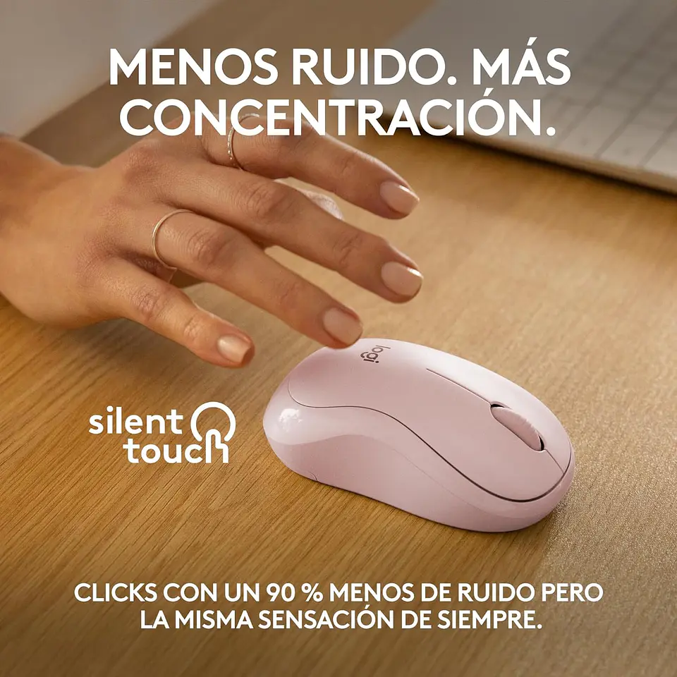 Mouse Bluetooth M240 Logitech Silent Rosado 5