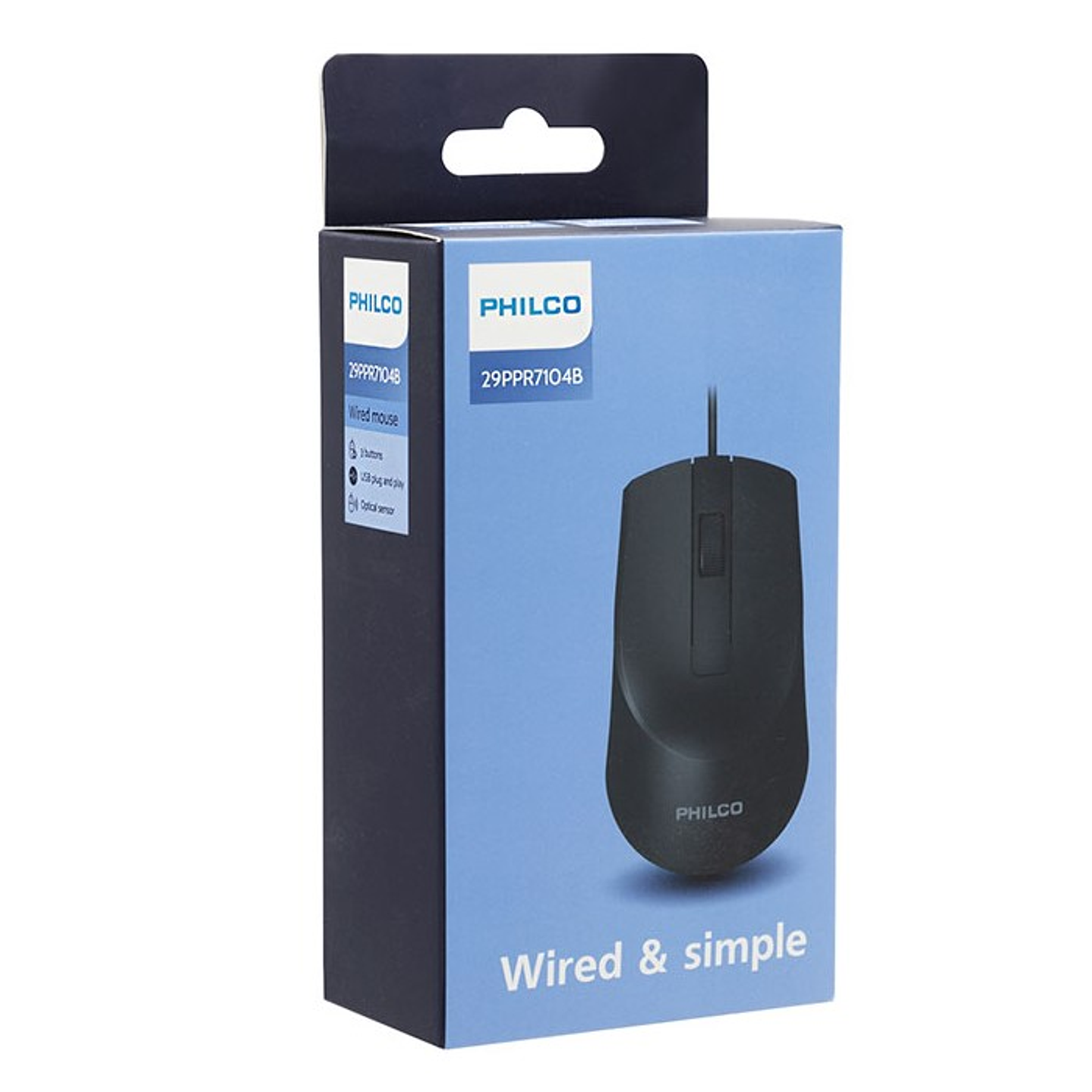 Mouse Alámbrico Philco Spk7104 Negro 2