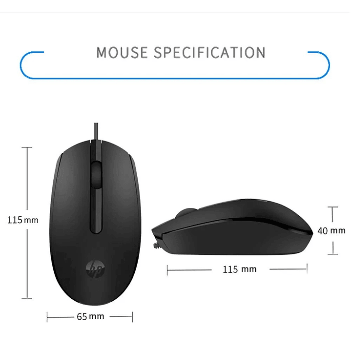 Mouse HP M10 Alambrico Usb Negro 4
