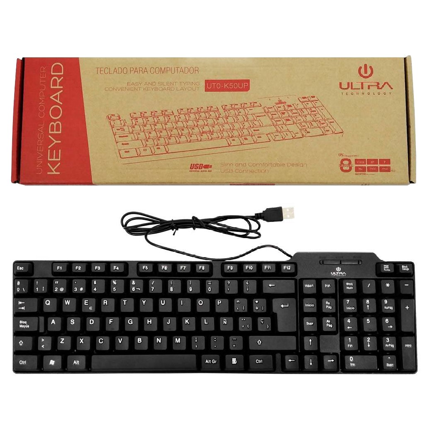 Teclado Alambrico USB Ultra UTO-K50UP 3