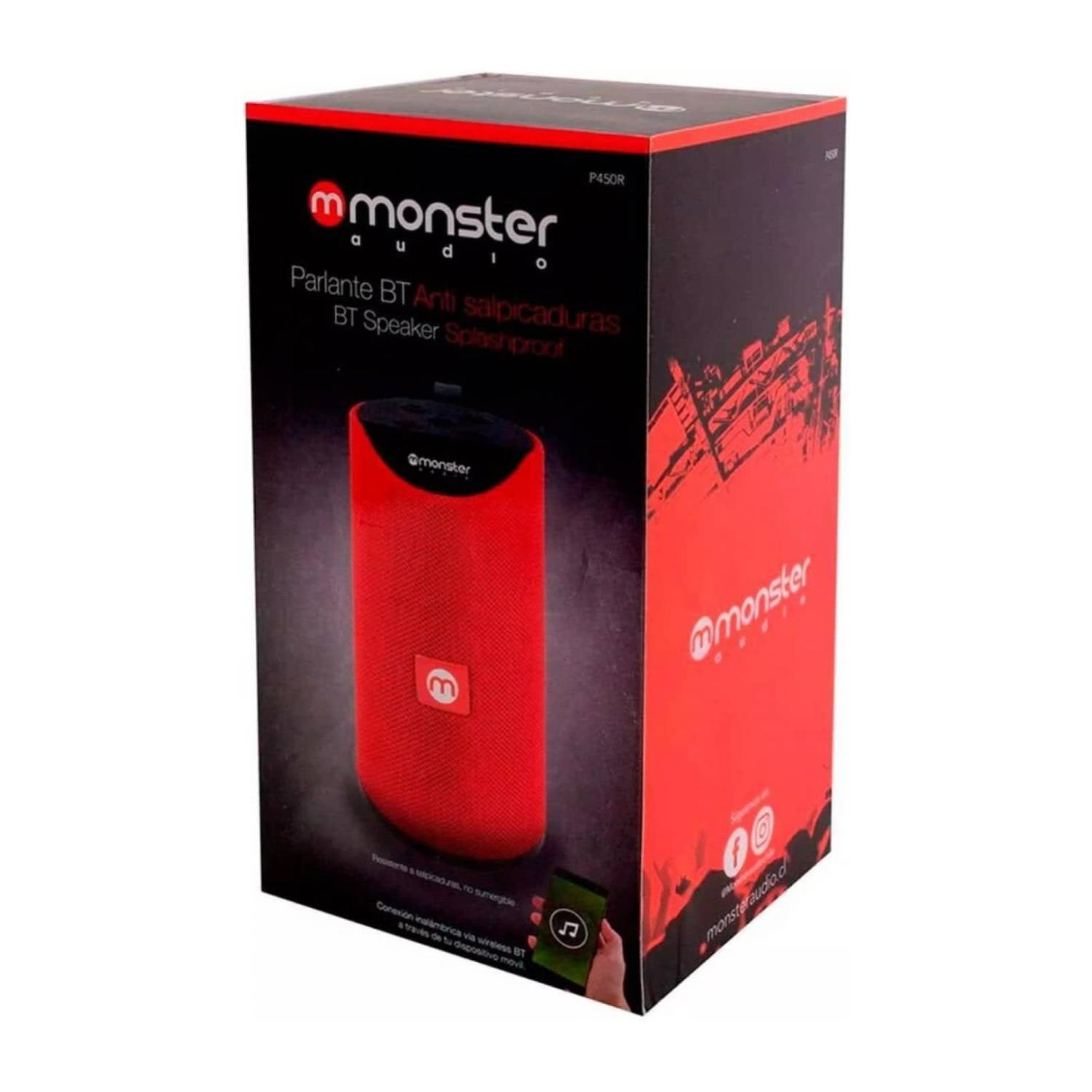 Parlante Bluetooth Monster 450R Rojo 2