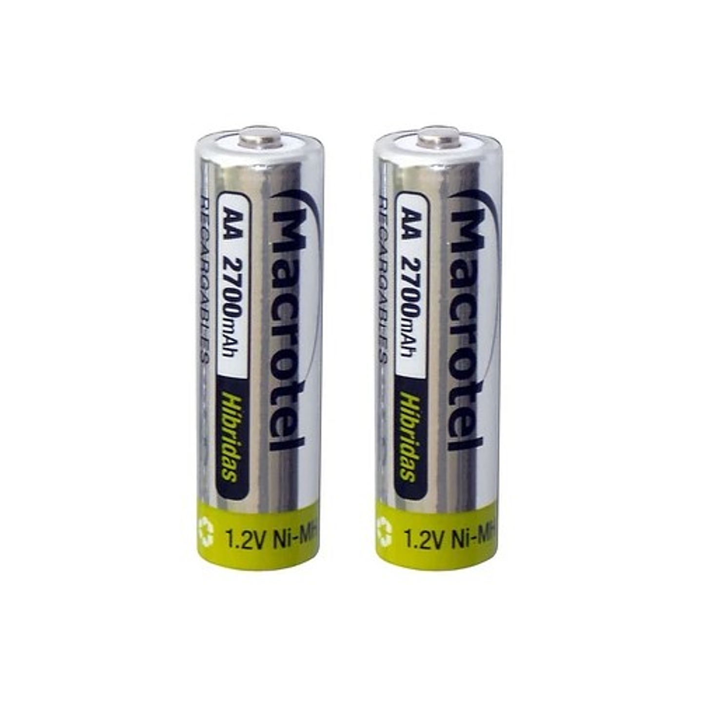 Pack 2 Pilas Recargables AA Macrotel 2700ma  2
