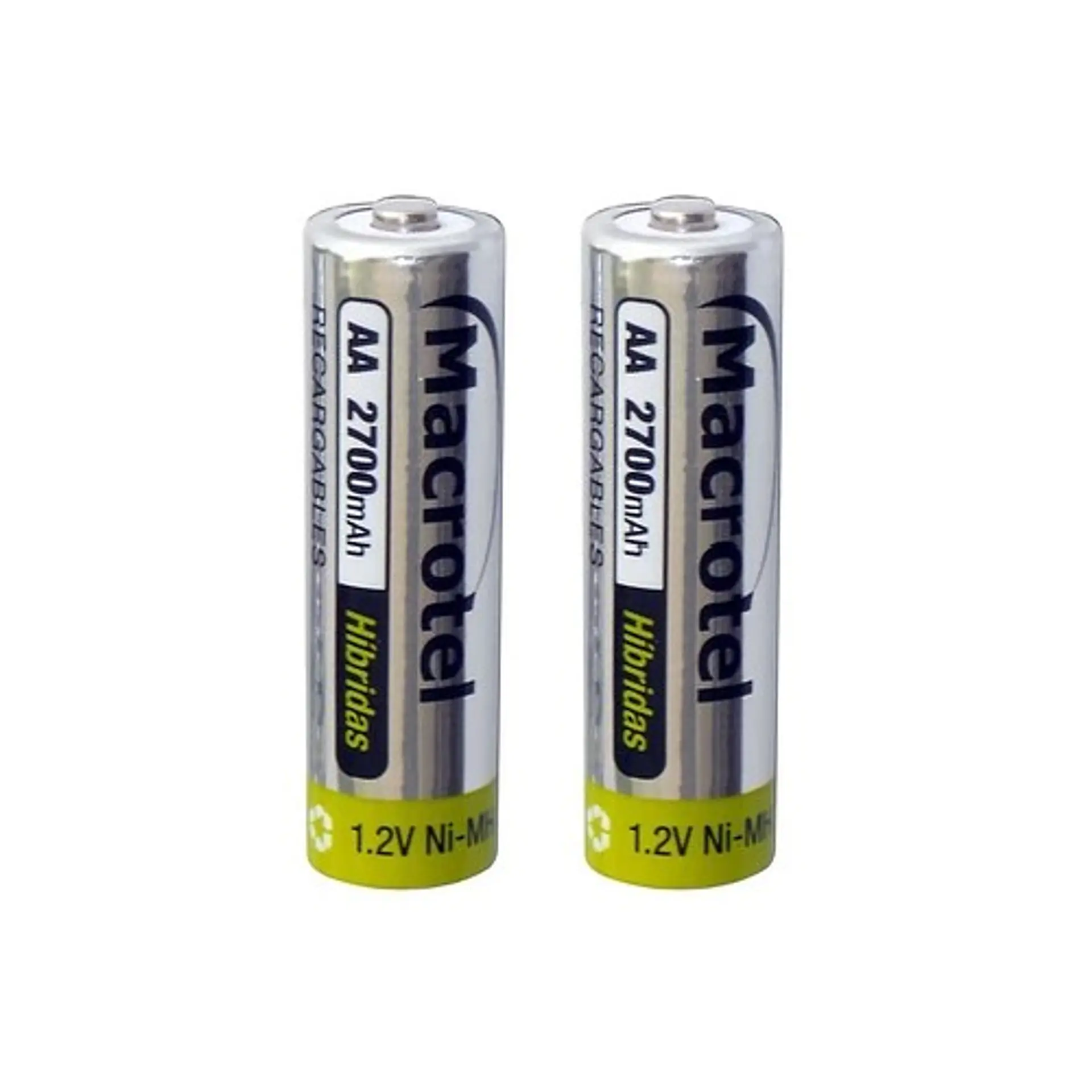 Pack 2 Pilas Recargables AA Macrotel 2700ma  2