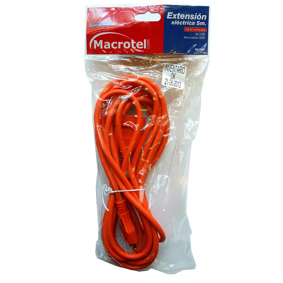 Alargador Extensión Eléctrica 5 mts Macrotel 3