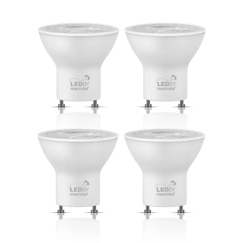 Pack 4 Ampolletas Led Macrotel GU10 5w 6500K Luz Fría 1