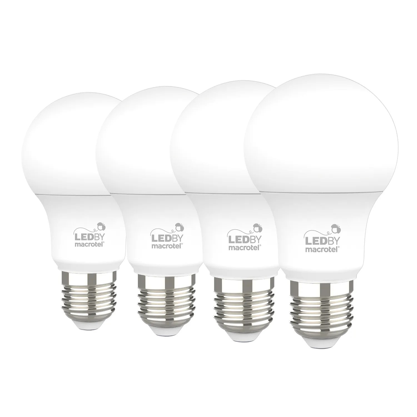 Pack 4 Ampolletas Led Macrotel E27 9w 3000K Luz Calida 1