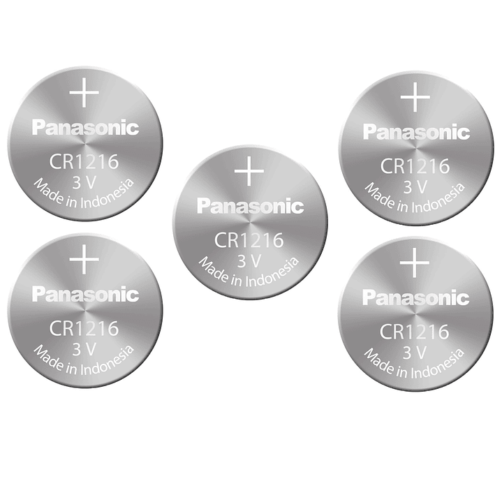 Pack 5 Pilas Panasonic Botón Litio Cr1216 3V 2