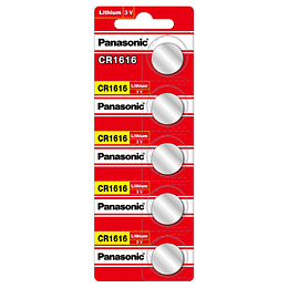 Pack 5 Pilas Panasonic Botón Litio Cr1616 3V