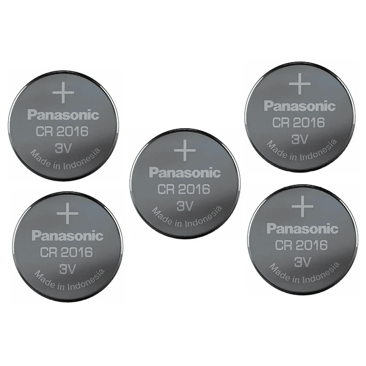 Pack 5 Pilas Panasonic Botón Litio Cr2016 3V 2