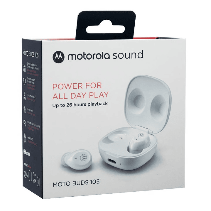 Audífonos Inalámbricos Motorola Moto Buds 105 Blanco 4