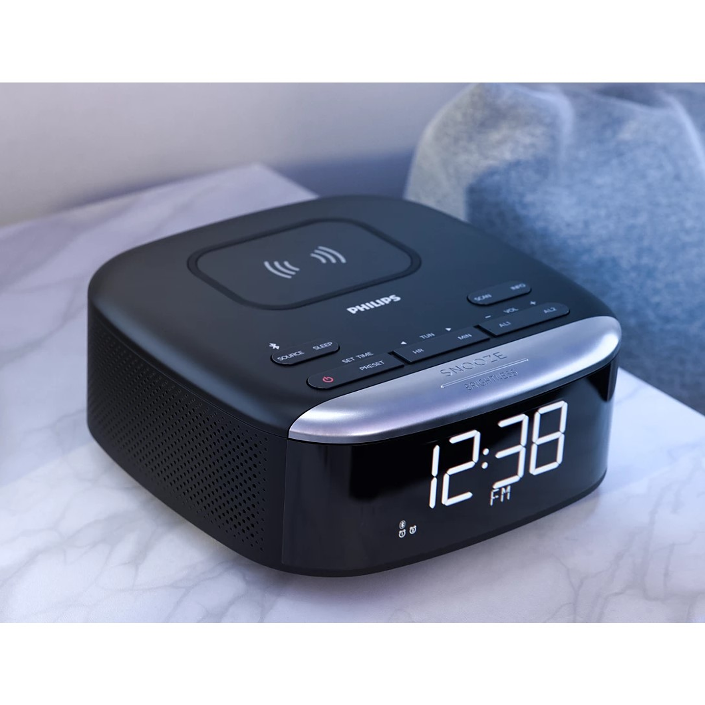 Radio Reloj Despertador Bluetooth y Cargador Philips TAR7606 4