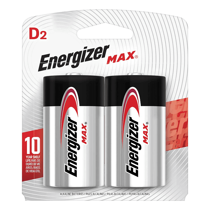 Pack 2 Pilas Energizer Max D Alcalina 1