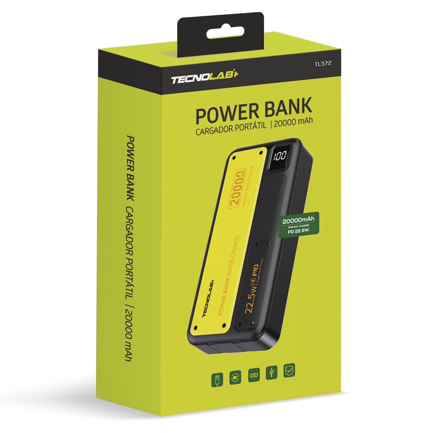 Batería Externa Power Bank 20.000 Mah 22.5w TL572 Tecnolab 2