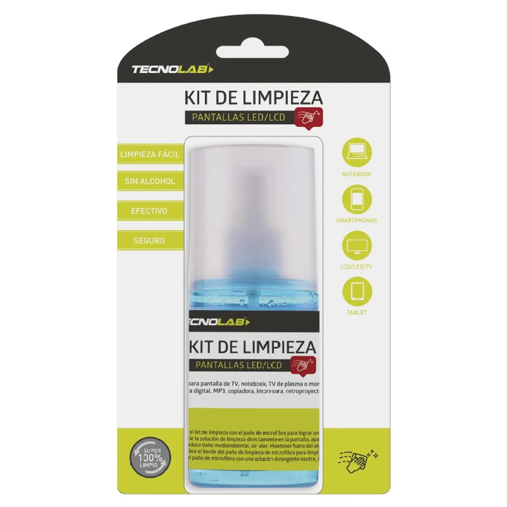 Kit De Limpieza Tecnolab TL231 Universal Pantallas Led 200ml 4
