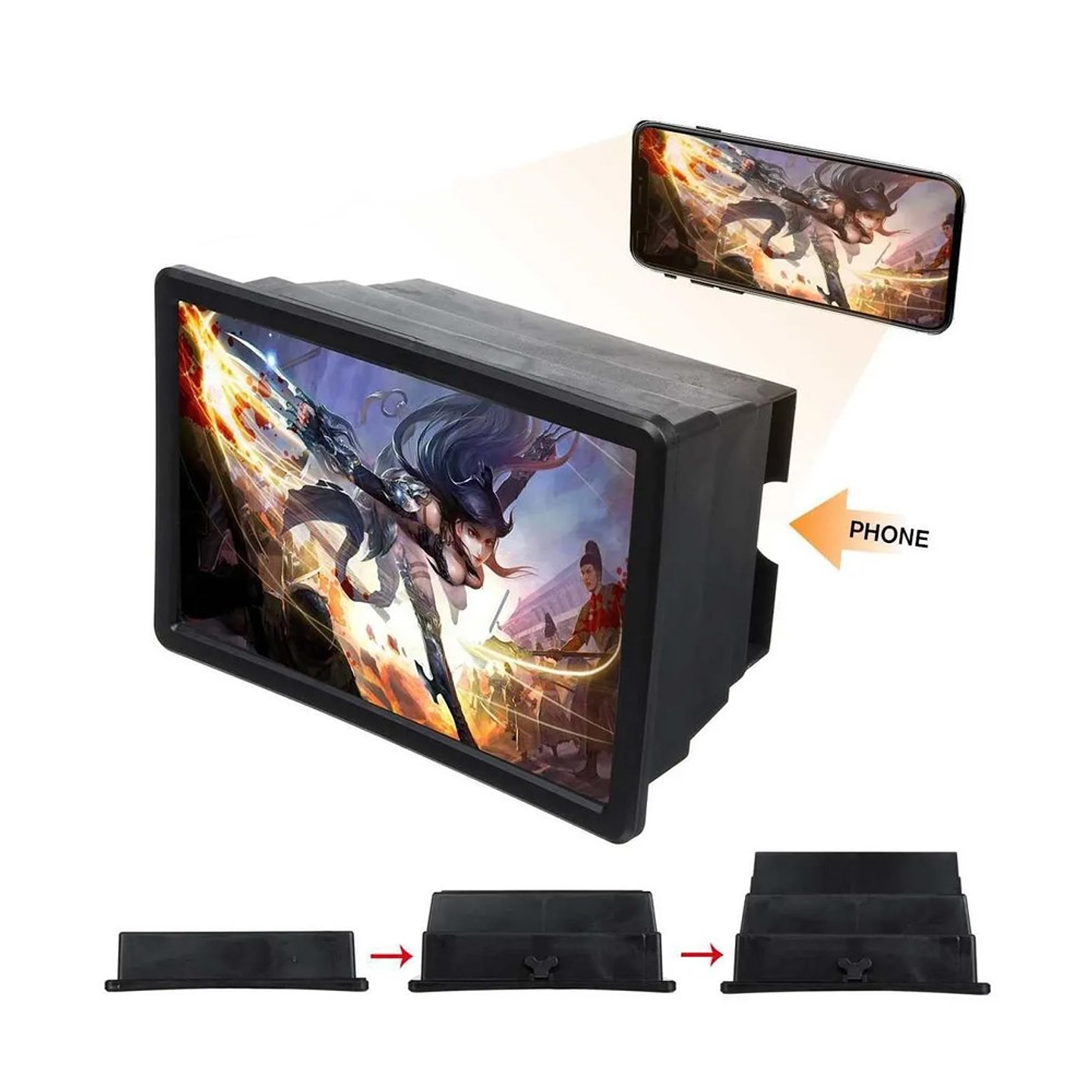 Amplificador de Pantalla Lupa Para Celular Plegable F2 3