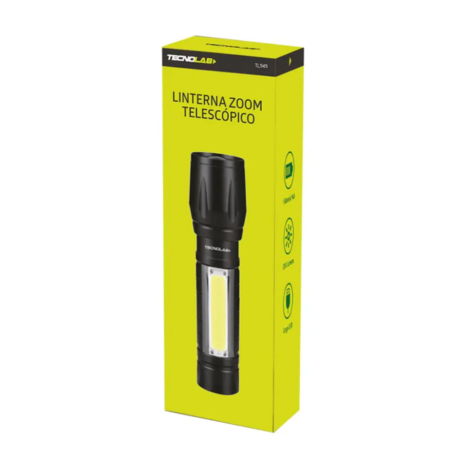 Linterna De Bolsillo Led COB + XPE y Zoom Tecnolab TL545 4